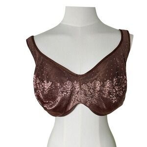 Soma 40DDD Minimizer Bra Brown Floral‎ Lace Unlined Supportive Full Coverage